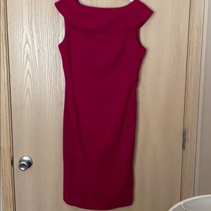Bow back pink bodycon midi dress